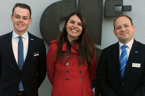 Patrick Schoppmeier, Junior Business Manager Shunts, Maria Laura Laffitte, 7th WFNS-Aesculap Pediatric Fellow & Harald Dreher, Business Manager Neurosurgery