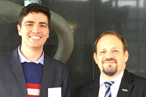 Dr. Lázaro de Lima, 16th WFNS-Aesculap Pediatric Fellow & Harald Dreher, Business Manager Neurosurgery