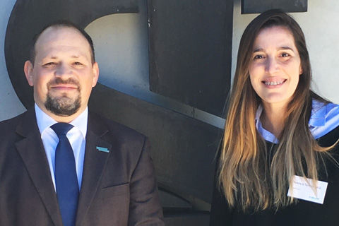 Dr. Florencia Carla Ferraro, 13th WFNS-Aesculap Pediatric Fellow & Harald Dreher, Business Manager Neurosurgery