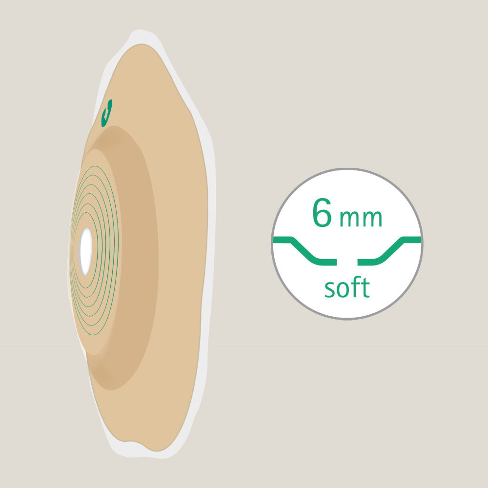 Flexima Active o'Convex stoma bag one-piece system