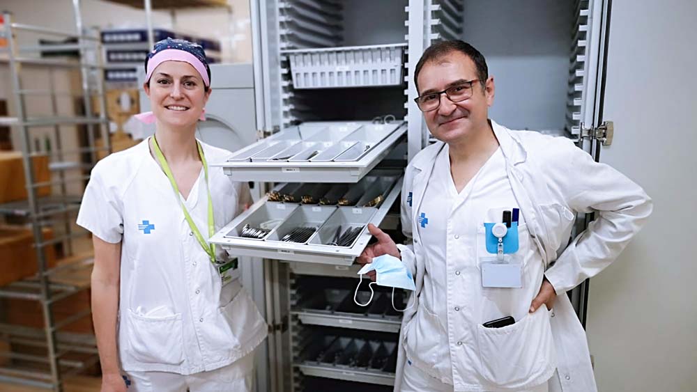 Alex Fernandes and Mireia León of the Pujol University Hospital Barcelona